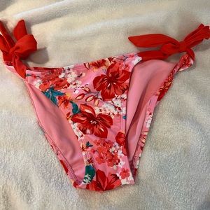 Floral tie bikini bottoms